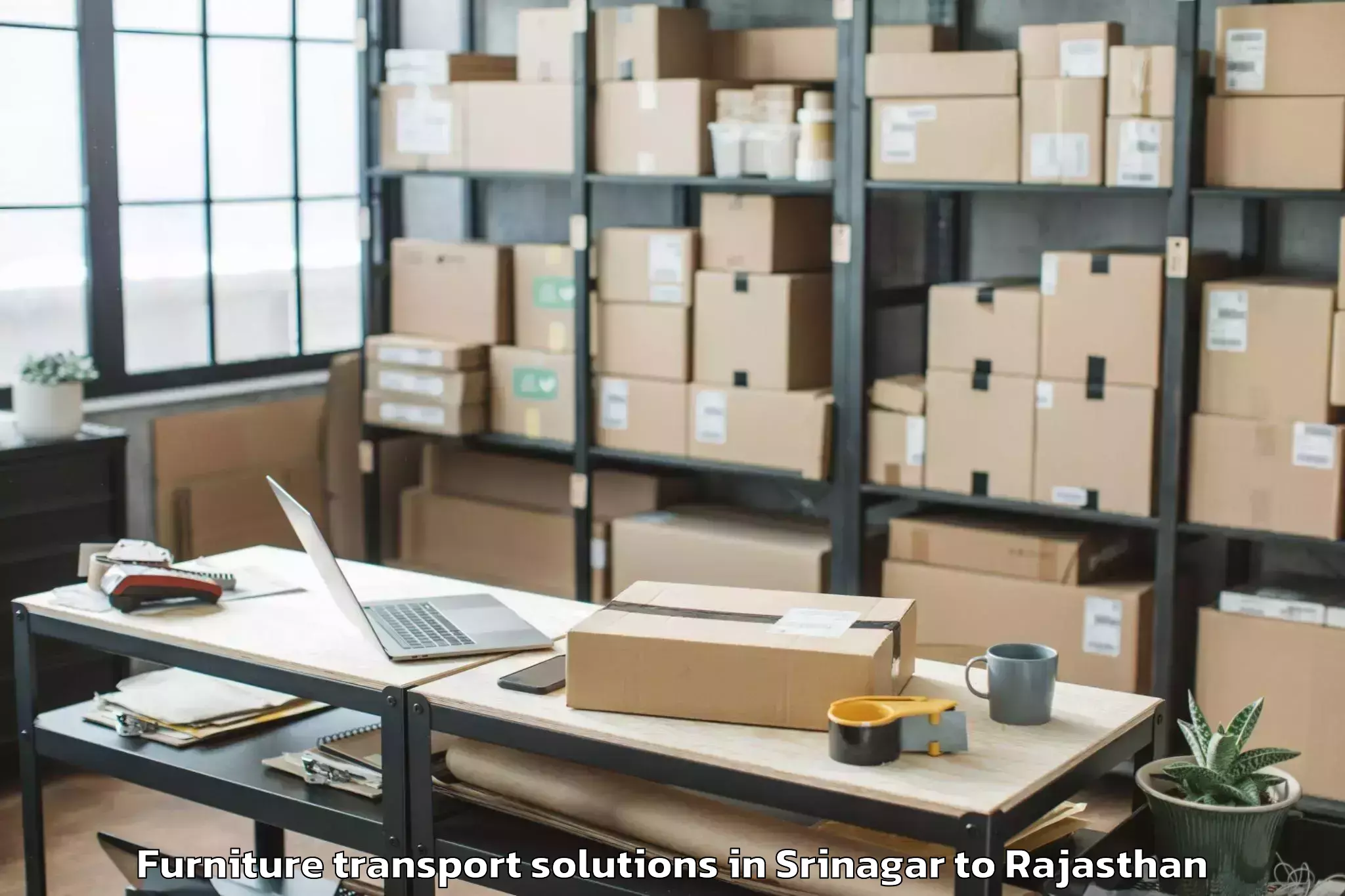 Srinagar to Jaisalmer Furniture Transport Solutions Booking